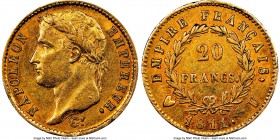 Napoleon gold 20 Francs 1811-U AU58 NGC, Torino mint, KM695.9. A scarce mint that becomes even scarcer in the upper echelons of condition, this near-M...