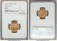 Republic gold 20 Francs 1896-A MS65 NGC, Paris mint, KM825. Fasces privy. AGW 0.1867 oz.

HID09801242017

© 2020 Heritage Auctions | All Rights Re...