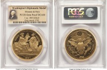 Republic gold Proof "Washington's Diplomatic Medal" ND (2013) Gem Proof Deep Cameo PCGS, Paris mint. 37mm. Sold with original case of issue and COA #0...