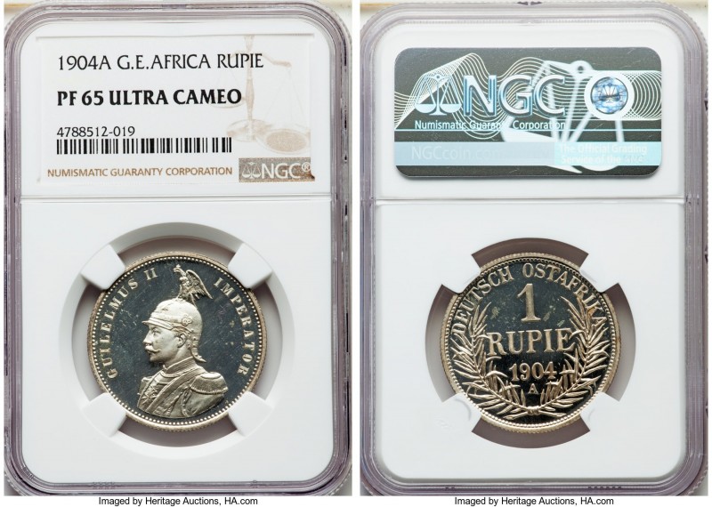 German Colony. Wilhelm II Proof Rupie 1904-A PR65 Ultra Cameo NGC, Berlin mint, ...