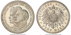Anhalt-Dessau. Friedrich II Proof "Wedding" 5 Mark 1914-A PR65 Cameo PCGS, Berlin mint, KM31. Mintage: 1,000. 

HID09801242017

© 2020 Heritage Au...