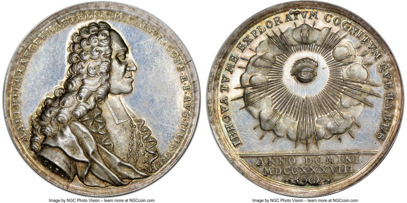 Augsburg. Free City silver "Election of Martin Hieronymus" Medal 1738-Dated MS63...