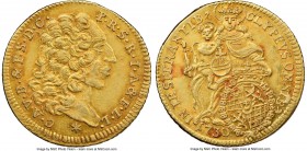Bavaria. Karl Albrecht gold 1/2 Carolin 1730 AU58 NGC, Munich mint, KM406, Fr-230. 4.77gm. A more difficult type, most notably without signs of cleani...