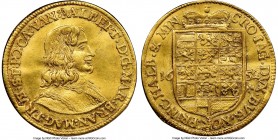 Brandenburg-Ansbach. Albrecht III gold Ducat 1652 AU55 NGC, Nürnberg mint, KM60, Fr-330. 3.45gm. An extremely difficult three-year ducat type in all g...