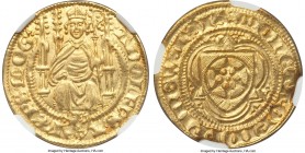 Mainz. Adolf I von Nassau gold Goldgulden ND (1372-1390) MS63 NGC, Bingen mint, Fr-1605, Prinz Alexander-113. 3.50gm. ΛDOLFVS • Λ | RЄPS • mOG', Archb...