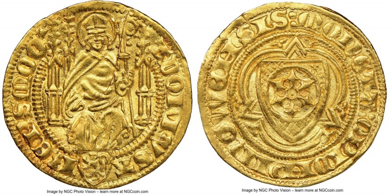 Mainz. Adolf I von Nassau gold Goldgulden ND (1372-1390) AU58 NGC, Bingen mint, ...