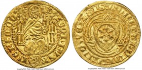 Mainz. Adolf I von Nassau gold Goldgulden ND (1372-1390) AU58 NGC, Bingen mint, Fr-1605, Prinz Alexander-113. 3.50gm. ΛDOLFVS Λ | RЄPS mOG', Archbisho...