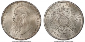 Saxe-Meiningen. Georg II 5 Mark 1908-D MS64+ PCGS, Munich mint, KM201, J-153b. Shorter beard variety. A scarce and popular issue, particularly when lo...