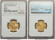 Trier. Kuno II von Falkenstein gold Goldgulden ND (1362-1388) MS61 NGC, Coblenz mint, Fr-3395. S • IOHA | NNES • B (crossed keys), nimbate, mantled fi...