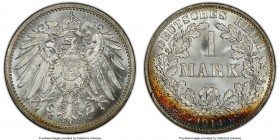 Wilhelm II Mark 1914-A MS68 PCGS, Berlin mint, KM14, J-17. Impressive technical condition for this usually rather prolific date, presently tied for th...