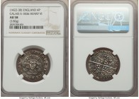 Henry VI (1st Reign, 1422-1461) Groat (4 Pence) ND (1422-1427) AU58 NGC, Calais mint, Incurved pierced cross mm, Annulet issue, S-1836. 3.80gm. Very h...