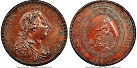 George III copper Proof Bank Dollar of 5 Shillings 1804 PR58 Brown NGC, KM-Tn1a, ESC-1956 (R3; prev. ESC-164A). Thick planchet variety. Handsome mahog...