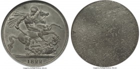 George IV lead Uniface Reverse Die Trial Crown 1822 MS63 NGC, cf. KM680.1 and S-3805 (for type), cf. ESC-2324 (R7; Unique, but with streamer of hair b...