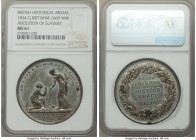 temp. William IV white-metal "Abolition of Slavery" Medal ND (1834) MS61 NGC, BHM-1669. 40mm. By T. Halliday. Highly attractive and quite fleeting in ...