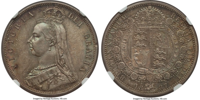 Victoria 1/2 Crown 1887 MS66 NGC, KM764, S-3924. Jubilee head type. Unusually fi...