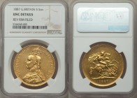 Victoria gold 5 Pounds 1887 UNC Details (Reverse Rim Filed) NGC, KM769, S-3864. AGW 1.1775 oz. 

HID09801242017

© 2020 Heritage Auctions | All Ri...