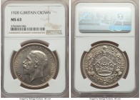 George V Crown 1928 MS63 NGC, KM836, S-4036. A choice selection of the issue displaying glistening argent surfaces layered in a delicate silvery patin...