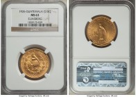 Republic gold 10 Quetzales 1926-(P) MS63 NGC, Philadelphia mint, KM245. Mintage: 18,000. One year type, displaying the popular quetzal on both sides. ...