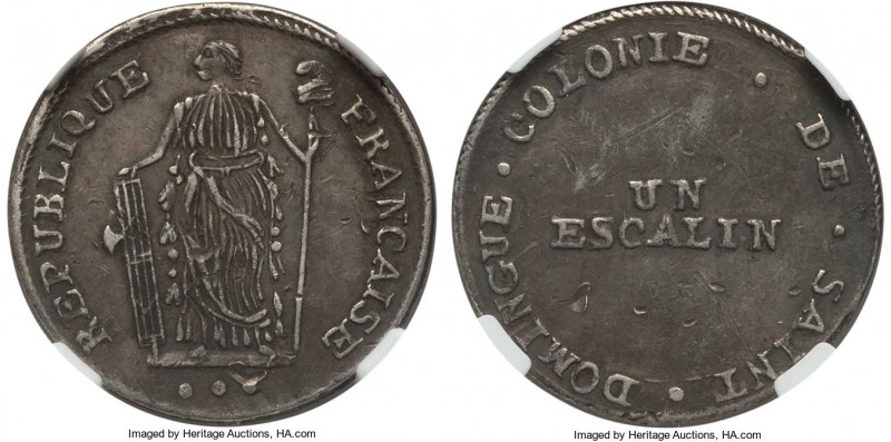 Revolutionary Government. Toussaint L'Ouverture Escalin ND (1802) XF Details (Re...