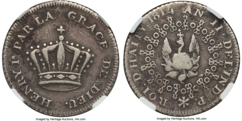Northern Haiti. Henri Christophe silver Pattern 25 Centimes L'An 11 (1814) VF De...