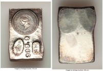 British Colony. Shanghai Specie Office silver Bar of 5 Dollars ND (1970s) AU (Cleaned), KM-XB13. 52x32mm. 126.39gm. A splendid bullion piece impressed...