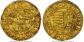 Wladislaus I (1440-1444) gold Goldgulden ND (1443) AU55 NGC, Nagyszeben mint, Fr-13, CNH-140, Lengyel-22/8. 3.48gm. • S • LADISL | AVS • RЄX, St. Laud...