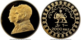 Muhammad Reza Pahlavi gold Proof "2500th Anniversary of the Persian Monarchy" 2000 Rials SH 1350 (1971) PR68 Ultra Cameo NGC, KM1192. AGW 0.7540 oz. ...
