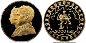 Muhammad Reza Pahlavi gold Proof "2500th Anniversary of the Persian Monarchy" 2000 Rials SH 1350 (1971) PR67 Ultra Cameo NGC, KM1192. AGW 0.7540 oz. ...
