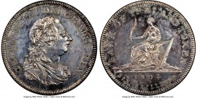 George III Proof Bank Token of 6 Shillings 1804 PR60 NGC, KM-Tn1. Expressing some scattered handling in line with the grade, together with a mottling ...