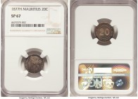 British Colony. Victoria Specimen 20 Cents 1877-H SP67 NGC, Heaton mint, KM11.1. A superb state of preservation with soft lilac coloration across the ...
