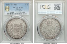 Charles III 8 Reales 1769 Mo-MF MS61 PCGS, Mexico City mint, KM105, Cal-909. A notoriously difficult type to find in Mint State grades, with a prevale...