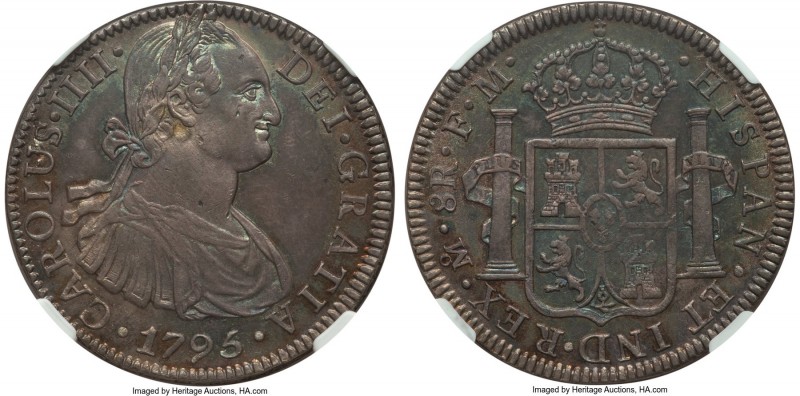 Charles IV 8 Reales 1795 Mo-FM MS63 NGC, Mexico City mint, KM109. A truly stunni...