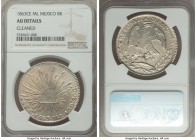 Republic 8 Reales 1863 Ce-ML AU Details (Cleaned) NGC, Real de Catorce mint, KM377.1, DP-Ce01. A highly contested mint for the type, the majority of t...