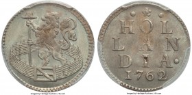 Holland. Provincial Duit 1762 MS65 PCGS, KM80a. Likely among the finest survivors of the type, and fiercely contested in gem, the surfaces appearing r...