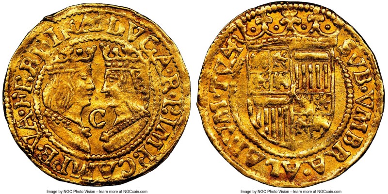 Kampen. City gold Imitative Ducat ND (1590-1593) AU55 NGC, Kampen mint, Fr-150, ...