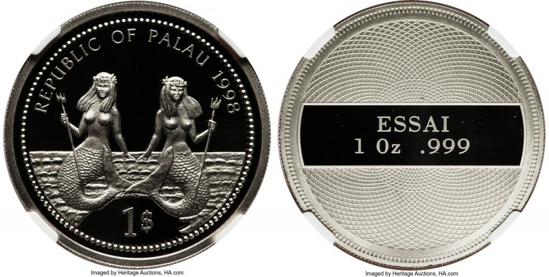 Republic platinum Proof Essai Dollar 1998 PR69 Ultra Cameo, cf. KM25 (for same d...