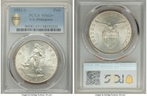 USA Administration Peso 1903-S MS63+ PCGS, San Francisco mint, KM168. Choice, with sufficient cartwheel luster and only lightly scattered handling to ...