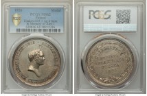 Nicholas I of Russia silver "In Memory of Alexander I" Medal 1826 MS62 PCGS, HCz-3598 (R), Diakov-445.1 (R1). 41mm. Unsigned. Struck to commemorate th...
