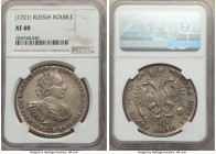 Peter I Rouble ΑΨKA (1721) XF40 NGC, Kadashevsky mint, KM157.5, Bit-444. Variety with palm branch on chest and large clover above head. Exhibiting com...