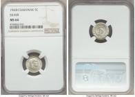 British Protectorate. Charles V. Brooke silver 5 Cents 1920-H MS64 NGC, Heaton mint, KM13. Not only a denominational, but a series rarity at this leve...