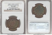 Orange Free State. Republic bronze Proof Pattern Penny 1888-V PR63 Brown NGC, Berlin mint, KM-XPn7 (prev. KM-Pn13), Hern-08. Plain shield variety. Ove...