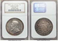 Republic "Double Shaft" 5 Shillings 1892 AU50 NGC, Berlin mint, KM8.2. Mintage: 4,327. The scarcer variety for this date, brilliantly envelope toned a...