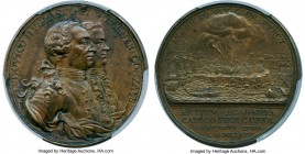 Don Luis de Velasco & Vincenzo Gonzales bronze "Capture of Morro Castle" Medal (1762) AU Details (Mount Removed) PCGS Medina-Unl., Eimer-704, Betts-44...