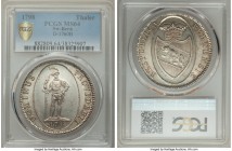 Bern. City Taler 1798 MS64 PCGS, KM165, Dav-1760B. A silver-toned selection boasting watery fields and sharp detailing, the overall impact being that ...