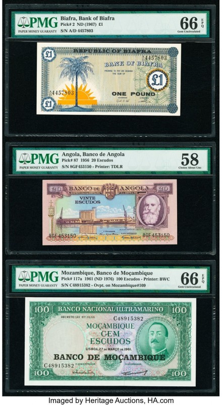 Biafra Bank of Biafra 1 Pound ND (1967) Pick 2 PMG Gem Uncirculated 66 EPQ; Ango...