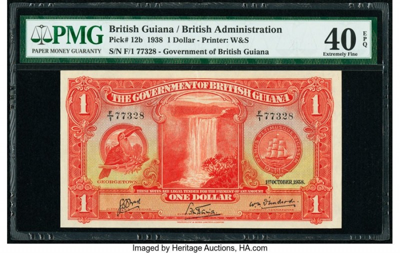 British Guiana Government of British Guiana 1 Dollar 1.10.1938 Pick 12b PMG Extr...