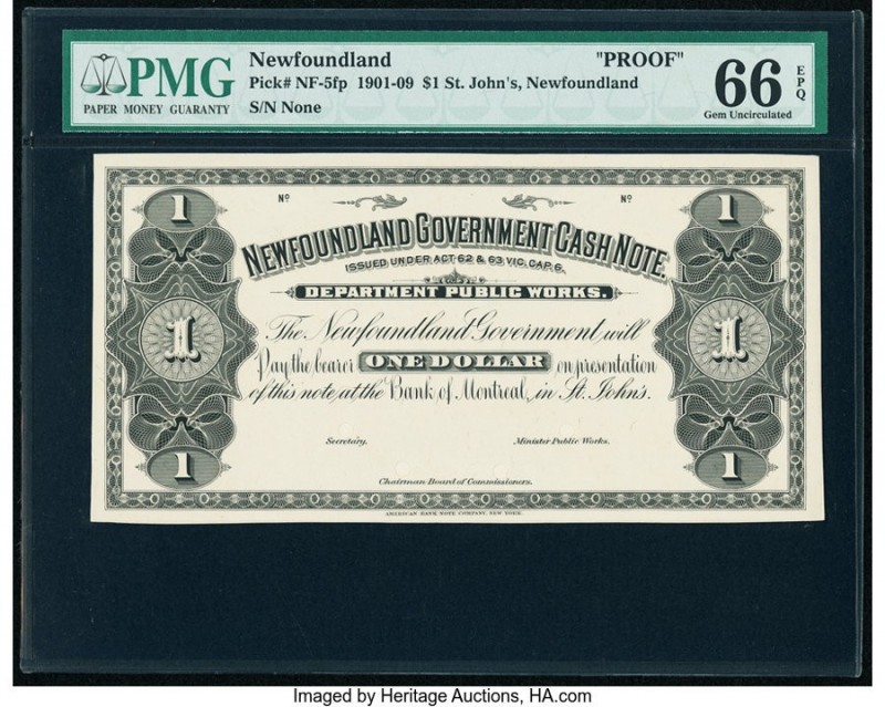 Canada St. John's NF- Newfoundland Government Cash Note $1 1901-09 Pick Newfound...