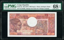 Congo Republic Banque des Etats de l'Afrique Centrale 500 Francs ND (1974) Pick 2a PMG Superb Gem Unc 68 EPQ. 

HID09801242017

© 2020 Heritage Auctio...