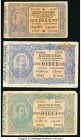 Italy Biglietto Di Stato 5 Lire 1892 Pick 18c; 10 Lire 1915 Pick 20f; 1918 Pick 20g Three Examples Fine. The two 10 Lire notes have tears.

HID0980124...