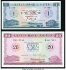 Northern Ireland Ulster Bank Limited 1 Pound 1966 Pick 321a; 20 Pounds 1988 Pick 328c Two Examples Crisp Uncirculated. 

HID09801242017

© 2020 Herita...
